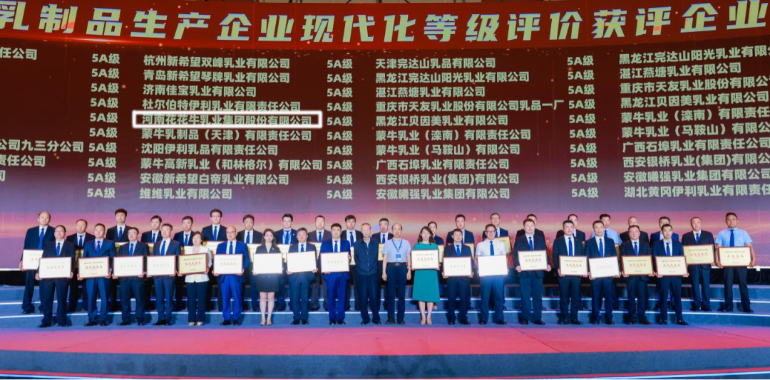 啟航新征程 點亮新賽道丨花花牛乳業集團參加第十四屆中國奶業大會暨D20峰會，榮獲“中國乳制品生產企業現代化等級5A級”評定殊榮